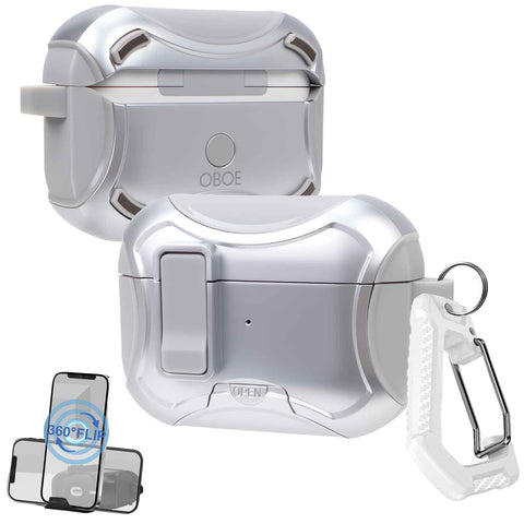 Magnetic Lock Case For Apple Airpods Pro 2 Case (2023/2022/2019, 2nd/1st Gen), Magsafe Ready Case with Phone Stand (AIRPODS & CHARGING CASE NOT INCLUDED)