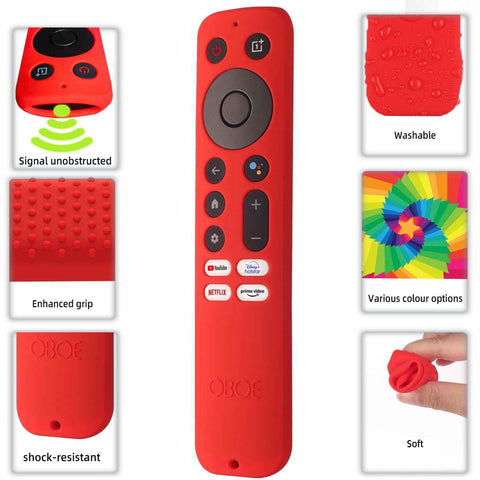 Oboe Silicone TV Remote Cover Compatible with One Plus Tv Remote RC-005A Q Series/U Series Smart Tv Q2 Pro Remote Protective Case with Lanyard