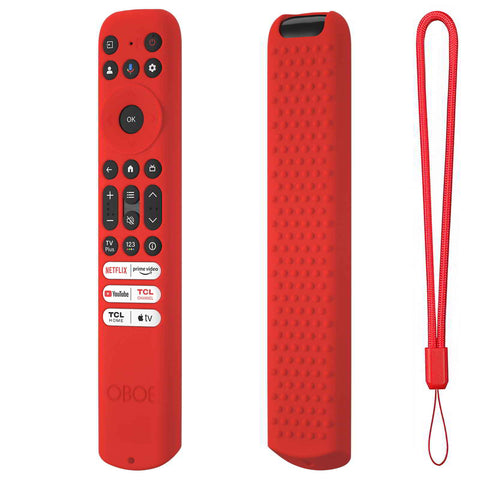 Oboe Silicone TV Remote Cover Compatible with TCL Tv Remote 2024 Model/TCL TV V6B SERIES QLED Remote Case with Lanyard