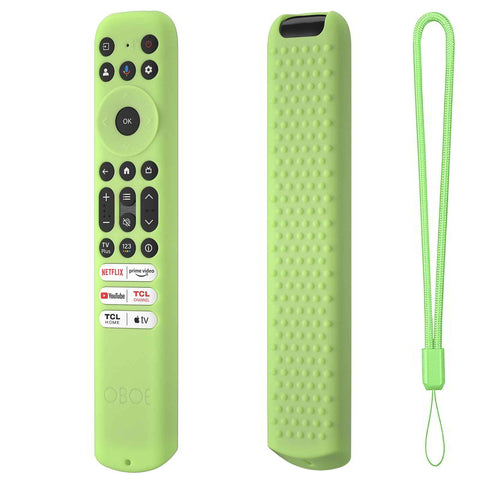 Oboe Silicone TV Remote Cover Compatible with TCL Tv Remote 2024 Model/TCL TV V6B SERIES QLED Remote Case with Lanyard