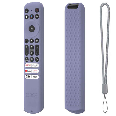 Oboe Silicone TV Remote Cover Compatible with TCL Tv Remote 2024 Model/TCL TV V6B SERIES QLED Remote Case with Lanyard