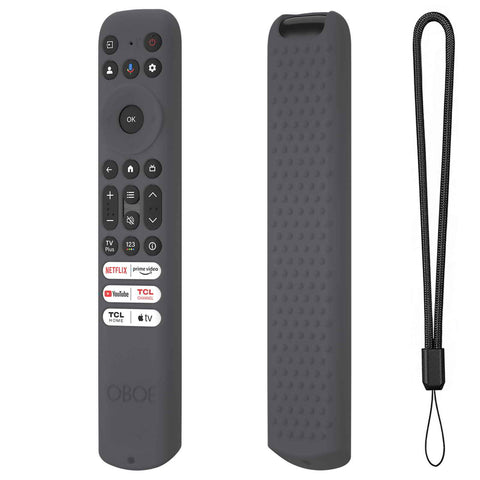 Oboe Silicone TV Remote Cover Compatible with TCL Tv Remote 2024 Model/TCL TV V6B SERIES QLED Remote Case with Lanyard