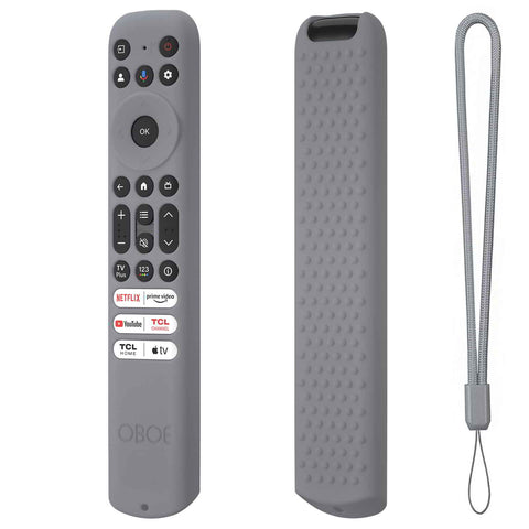 Oboe Silicone TV Remote Cover Compatible with TCL Tv Remote 2024 Model/TCL TV V6B SERIES QLED Remote Case with Lanyard