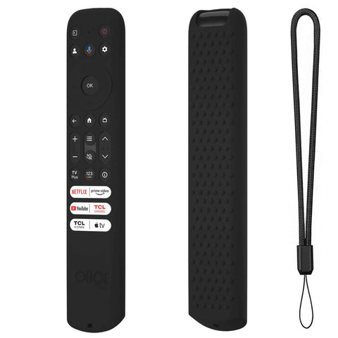 Oboe Silicone TV Remote Cover Compatible with TCL Tv Remote 2024 Model/TCL TV V6B SERIES QLED Remote Case with Lanyard
