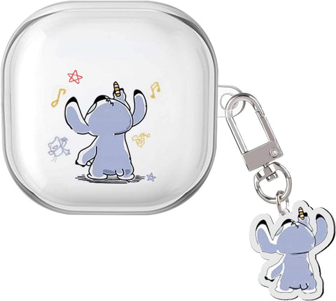 Oboe Case 'Compatible with' Samsung Galaxy Buds FE (2023), Buds 2 Pro (2022), Galaxy Buds 2 (2021), Galaxy Buds Pro (2021), Buds Live with Keyring (Cartoon Case) [Buds & Charging CASE NOT Included]