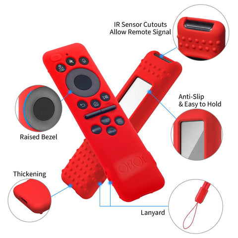 Oboe Silicone Tv Remote Cover Compatible with Samsung Smart Tv Remote 2025 Full Wrap Case with Lanyard [Remote NOT Included]