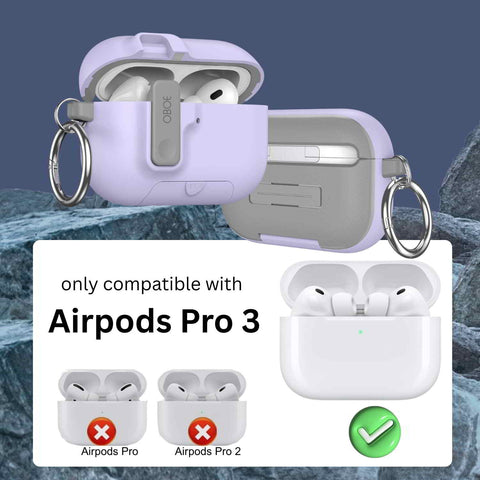 Oboe Aegis Case 'COMPATIBLE WITH' Apple Airpods Pro 3 Case Full Protection Cover with Phone Stand, Magnetic Lock & Keyring (Blue) [AIRPODS & CHARGING CASE NOT INCLUDED]