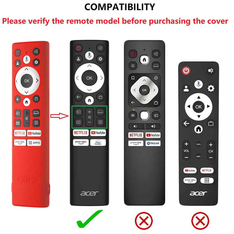 Oboe Silicone TV Remote Cover Compatible with Acer Tv Remote Advanced I Series/V Series/H PRO Series Tv Remote