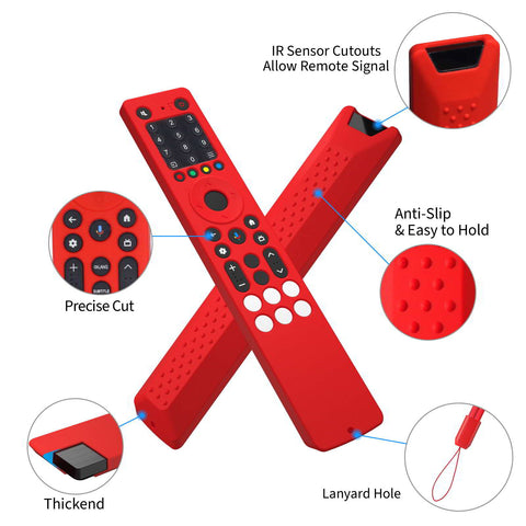 Oboe Silicone TV Remote Cover Compatible with TCL Tv Remote RC833A Case with Lanyard[Remote NOT Included]