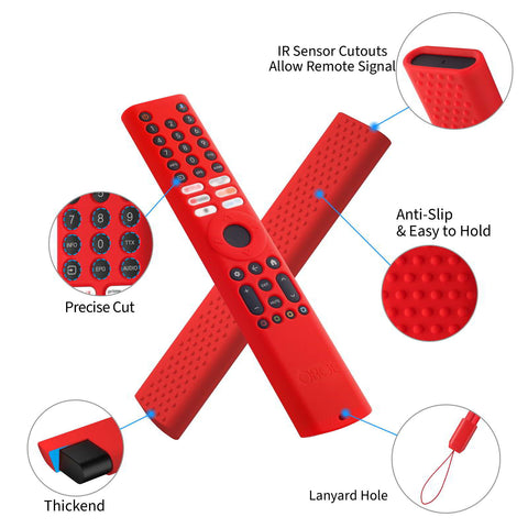 Oboe Silicone TV Remote Cover 'Compatible with' Xiaomi Mi Tv FX Series Remote XMRM-21 Case with Lanyard [Remote NOT Included]