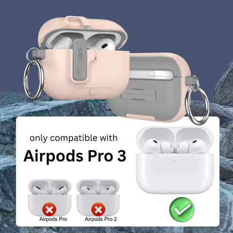 Oboe Aegis Case 'COMPATIBLE WITH' Apple Airpods Pro 3 Case Full Protection Cover with Phone Stand, Magnetic Lock & Keyring (Blue) [AIRPODS & CHARGING CASE NOT INCLUDED]