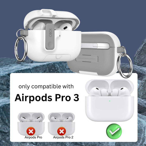 Oboe Aegis Case 'COMPATIBLE WITH' Apple Airpods Pro 3 Case Full Protection Cover with Phone Stand, Magnetic Lock & Keyring (Blue) [AIRPODS & CHARGING CASE NOT INCLUDED]