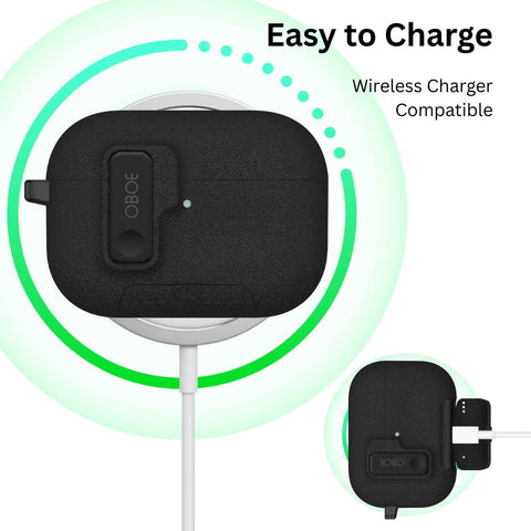 Oboe Aegis Case 'COMPATIBLE WITH' Apple Airpods Pro 3 Case Full Protection Cover with Phone Stand, Magnetic Lock & Keyring (Blue) [AIRPODS & CHARGING CASE NOT INCLUDED]