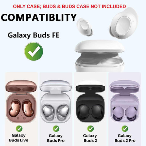 Oboe Case 'Compatible with' Samsung Galaxy Buds FE (2023), Buds 2 Pro (2022), Galaxy Buds 2 (2021), Galaxy Buds Pro (2021), Buds Live with Keyring (Cartoon Case) [Buds & Charging CASE NOT Included]