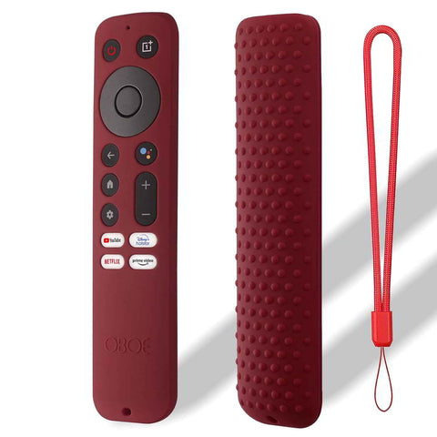 Oboe Silicone TV Remote Cover Compatible with One Plus Tv Remote RC-005A Q Series/U Series Smart Tv Q2 Pro Remote Protective Case with Lanyard