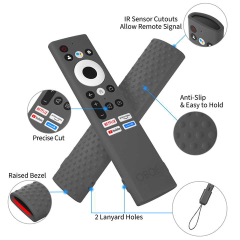 Oboe Silicone TV Remote Cover Compatible with Sansui Tv Remote/Croma Tv/Kodak Tv/Haier Tv/Blaupunkt Tv Remote Protective Case with Remote Loop [REMOTE NOT INCLUDED]