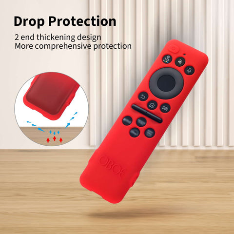 Oboe Silicone Tv Remote Cover Compatible with Samsung Smart Tv Remote 2025 Full Wrap Case with Lanyard [Remote NOT Included]