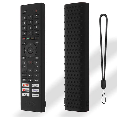 Oboe Silicone Tv Remote Cover Compatible with Hisense Tv Remote ERF380 Hisense Voice Remote Protective Case with Lanyard