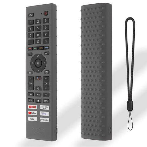 Oboe Silicone Tv Remote Cover Compatible with Hisense Tv Remote ERF380 Hisense Voice Remote Protective Case with Lanyard