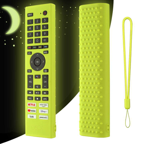 Oboe Silicone Tv Remote Cover Compatible with Hisense Tv Remote ERF380 Hisense Voice Remote Protective Case with Lanyard