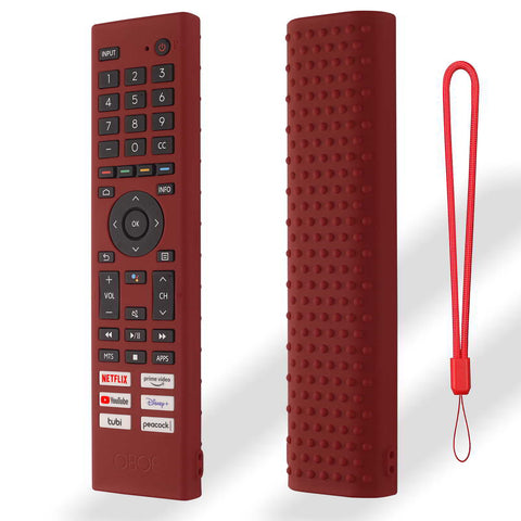 Oboe Silicone Tv Remote Cover Compatible with Hisense Tv Remote ERF380 Hisense Voice Remote Protective Case with Lanyard