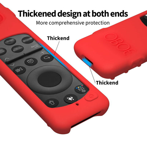 Oboe Silicone Tv Remote Cover Compatible with Samsung Smart Tv Remote 2025 Half Wrap Case with Lanyard [Remote NOT Included]