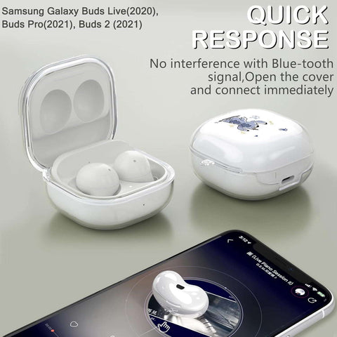 Oboe Case 'Compatible with' Samsung Galaxy Buds FE (2023), Buds 2 Pro (2022), Galaxy Buds 2 (2021), Galaxy Buds Pro (2021), Buds Live with Keyring (Cartoon Case) [Buds & Charging CASE NOT Included]