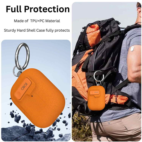 Oboe Aegis Case 'COMPATIBLE WITH' Apple Airpods Pro 3 Case Full Protection Cover with Phone Stand, Magnetic Lock & Keyring (Blue) [AIRPODS & CHARGING CASE NOT INCLUDED]