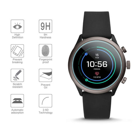 Oboe 43mm Screen Tempered Guard Compatible with Fossil Sport Smartwatch