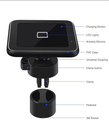 Oboe Magnetic 10W Wireless Fast Charger for car AC air vent mount