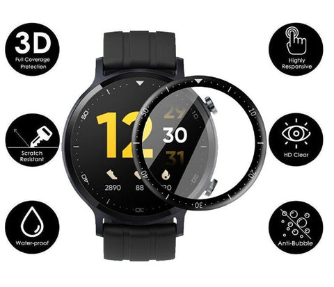 Oboe 3D Curved Screen Tempered Guard Compatible with Realme Watch S