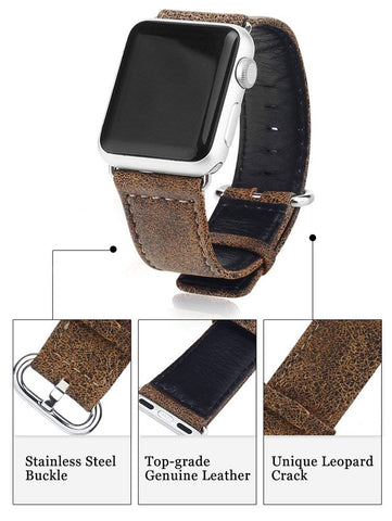 Oboe Leopard Crack Style 40mm Smart Watch Replacement Strap Compatible with Apple Watch