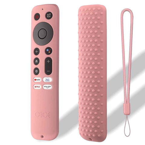 Oboe Silicone TV Remote Cover Compatible with One Plus Tv Remote RC-005A Q Series/U Series Smart Tv Q2 Pro Remote Protective Case with Lanyard