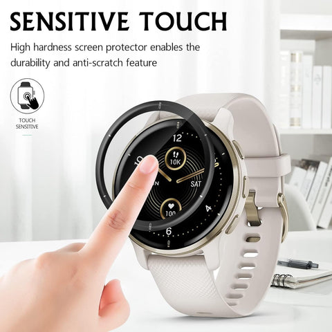 Oboe Full Cover 3D Curved Plating Soft PMMA PET Film Protective Case Compatible with Garmin Watch