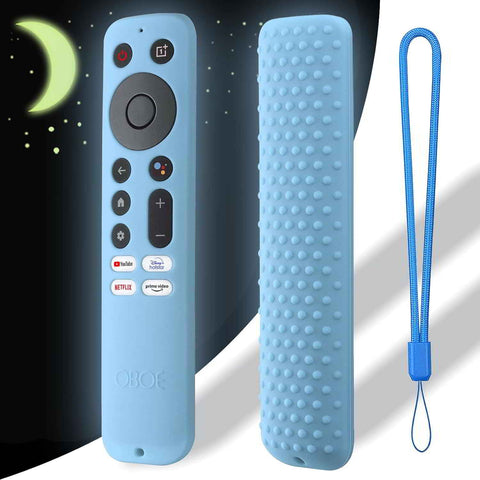 Oboe Silicone TV Remote Cover Compatible with One Plus Tv Remote RC-005A Q Series/U Series Smart Tv Q2 Pro Remote Protective Case with Lanyard