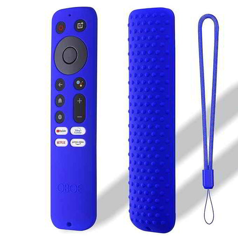 Oboe Silicone TV Remote Cover Compatible with One Plus Tv Remote RC-005A Q Series/U Series Smart Tv Q2 Pro Remote Protective Case with Lanyard