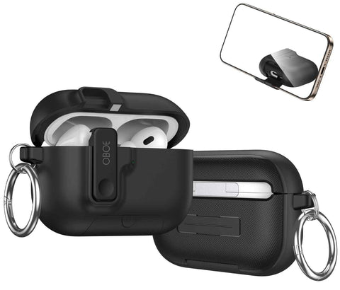 Oboe Aegis Case 'COMPATIBLE WITH' Apple Airpods Pro 3 Case Full Protection Cover with Phone Stand, Magnetic Lock & Keyring (Blue) [AIRPODS & CHARGING CASE NOT INCLUDED]