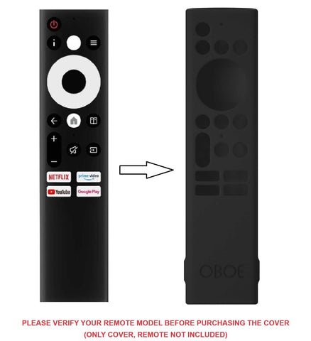 Oboe Silicone TV Remote Cover Compatible with Sansui Tv Remote/Croma Tv/Kodak Tv/Haier Tv/Blaupunkt Tv Remote Protective Case with Remote Loop [REMOTE NOT INCLUDED]