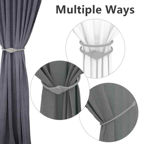 Oboe Silicone Magnetic Curtain Tiebacks Decorative Rope for Home Office- 2 Pieces