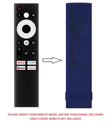 Oboe Silicone TV Remote Cover Compatible with Sansui Tv Remote/Croma Tv/Kodak Tv/Haier Tv/Blaupunkt Tv Remote Protective Case with Remote Loop [REMOTE NOT INCLUDED]