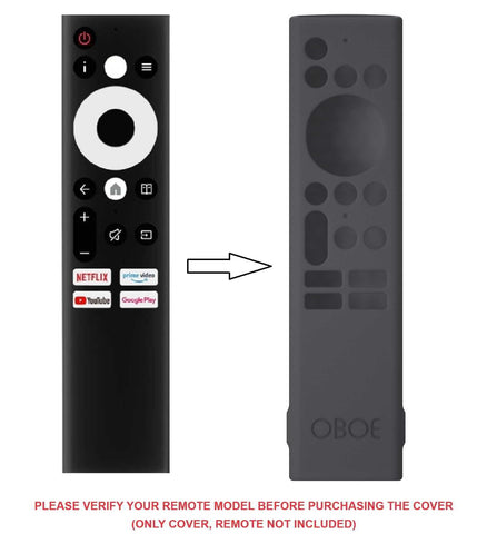 Oboe Silicone TV Remote Cover Compatible with Sansui Tv Remote/Croma Tv/Kodak Tv/Haier Tv/Blaupunkt Tv Remote Protective Case with Remote Loop [REMOTE NOT INCLUDED]