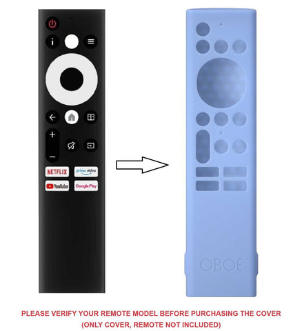 Oboe Silicone TV Remote Cover Compatible with Sansui Tv Remote/Croma Tv/Kodak Tv/Haier Tv/Blaupunkt Tv Remote Protective Case with Remote Loop [REMOTE NOT INCLUDED]