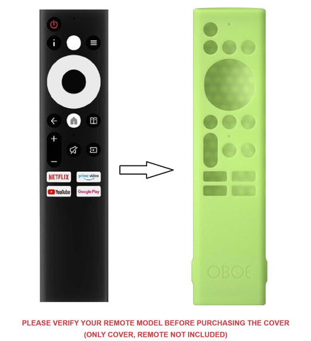 Oboe Silicone TV Remote Cover Compatible with Sansui Tv Remote/Croma Tv/Kodak Tv/Haier Tv/Blaupunkt Tv Remote Protective Case with Remote Loop [REMOTE NOT INCLUDED]