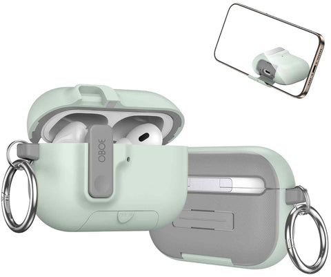 Oboe Aegis Case 'COMPATIBLE WITH' Apple Airpods Pro 3 Case Full Protection Cover with Phone Stand, Magnetic Lock & Keyring (Blue) [AIRPODS & CHARGING CASE NOT INCLUDED]