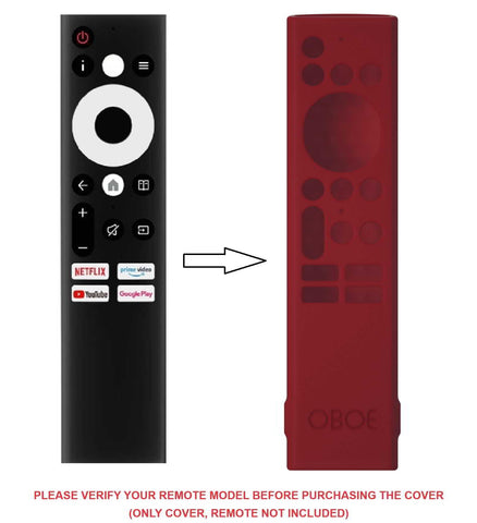 Oboe Silicone TV Remote Cover Compatible with Sansui Tv Remote/Croma Tv/Kodak Tv/Haier Tv/Blaupunkt Tv Remote Protective Case with Remote Loop [REMOTE NOT INCLUDED]