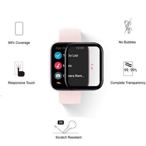 Oboe 3D Curved Screen Protector Compatible with Amazfit Bip 3 / Bip 3 Pro Watch