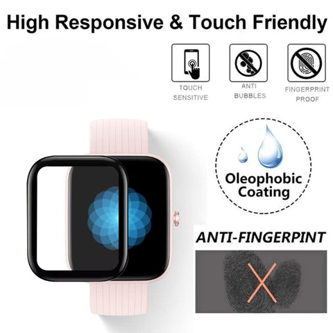 Oboe 3D Curved Screen Protector Compatible with Amazfit Bip 3 / Bip 3 Pro Watch